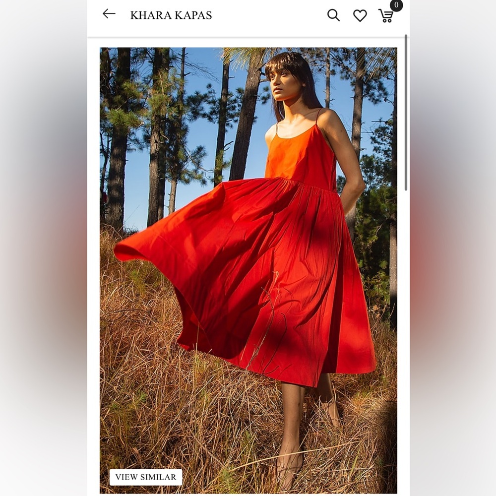 Pernia’s Pop Up Khara Kapas Ruby Red Fit and Flare Dress ❤️